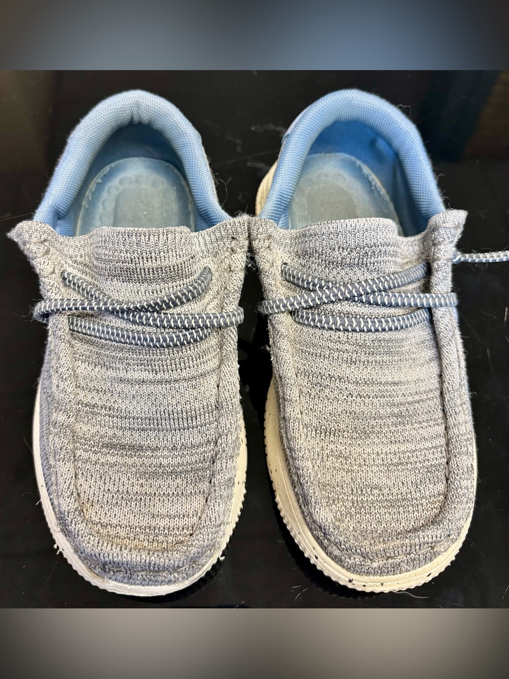 Kids Slip-On Shoes in Light Gray and Blue